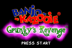 Banjo Kazooie Grunty's Revenge title screen for GameBoy Advance